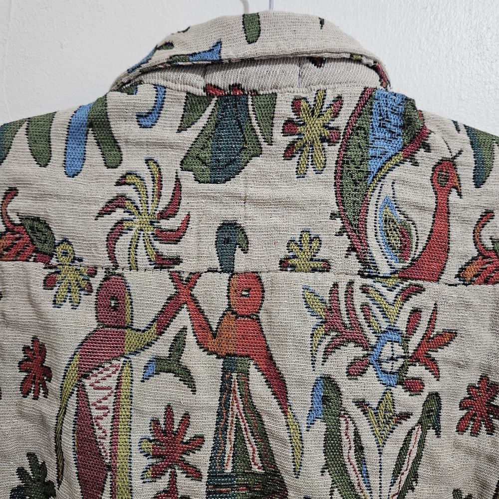 Aelfric Eden Tapestry Elephant & Camel Jacquard Button Down Shirt Small - Picture 11 of 15